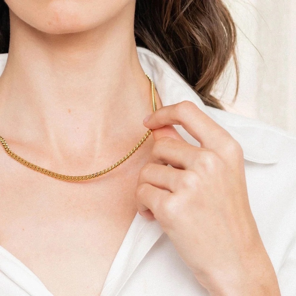 3mm 18K Gold Cuban Link